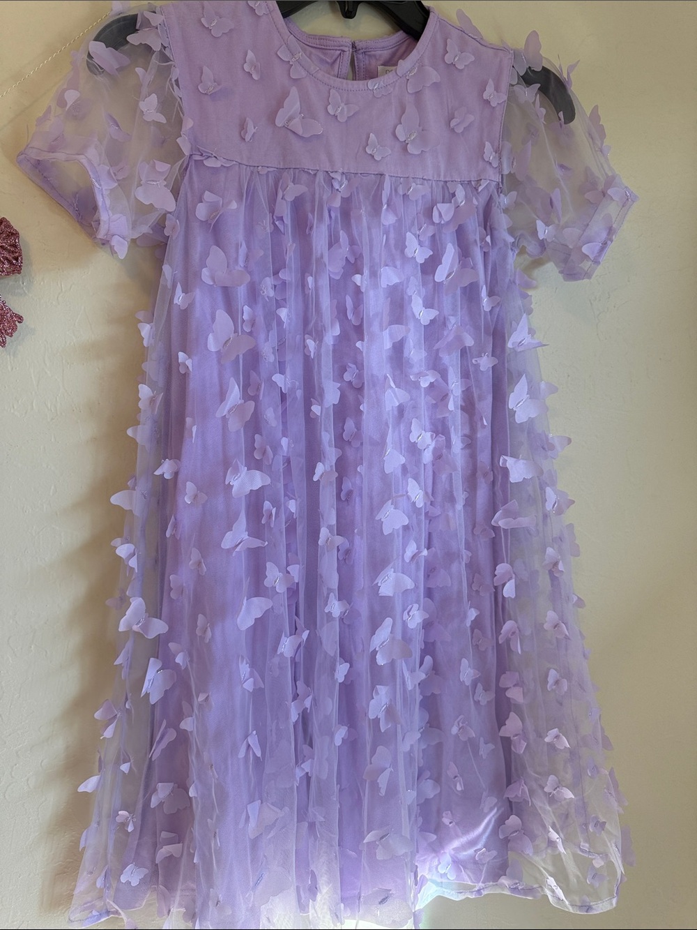 NEXT UK Lilac Butterfly Tulle Kids Dress Like New